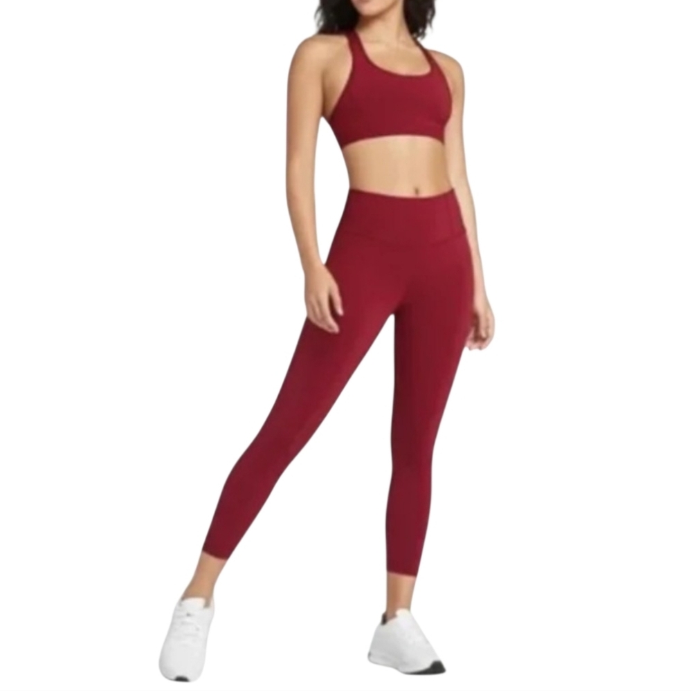 Girlfriend Collective Red High Rise Compression Leggings Gym Training Womens XS